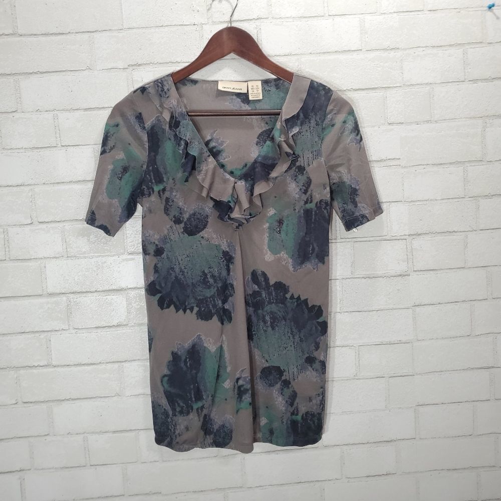 DKNY short sleeve floral blouse
